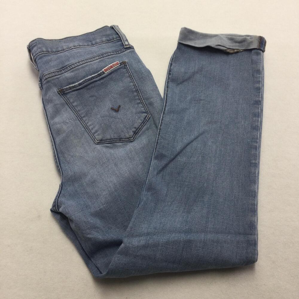 Hudson Blair High Rise Straight Crop Jeans Womens 28 Blue Light Wash Denim